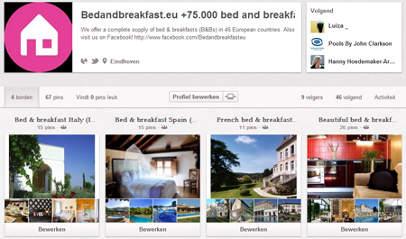 Bedandbreakfast.eu Pinterest