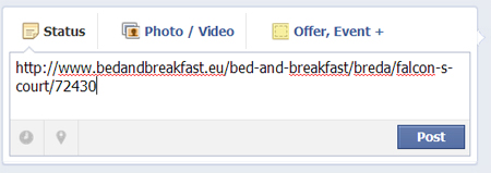 Bed and breakfast on Facebook