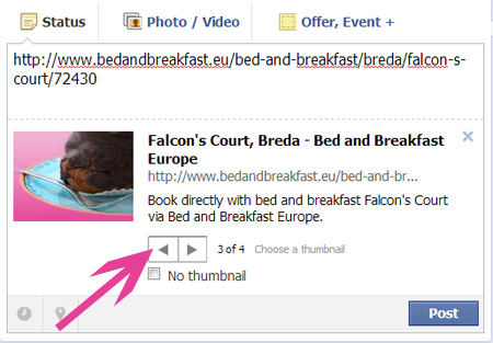 Create a Facebook page for your bed and breakfast