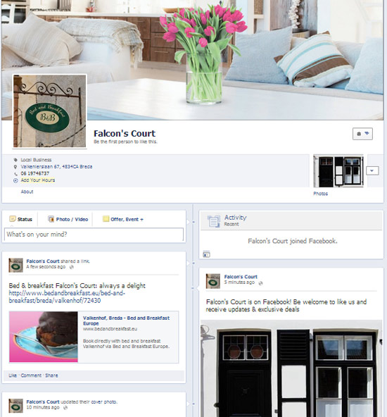 Facebook Page for your Bed & breakfast