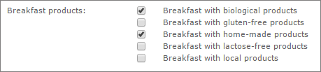 Fill in your Breakfast features